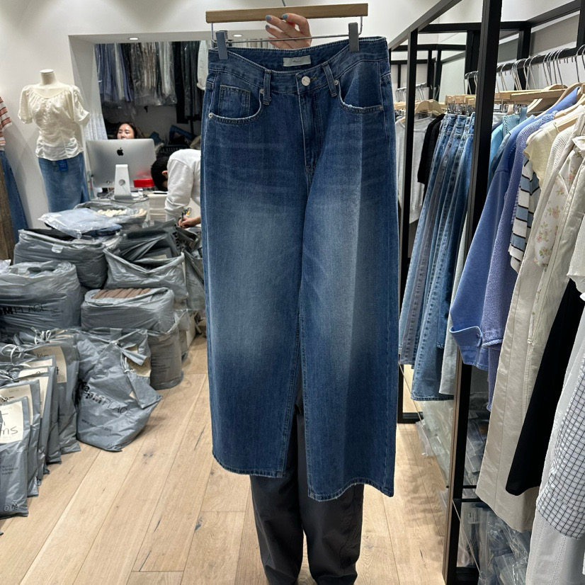 现货BRUNI韩国小众设计师正品2026春夏新款百搭宽松直筒牛仔裤女