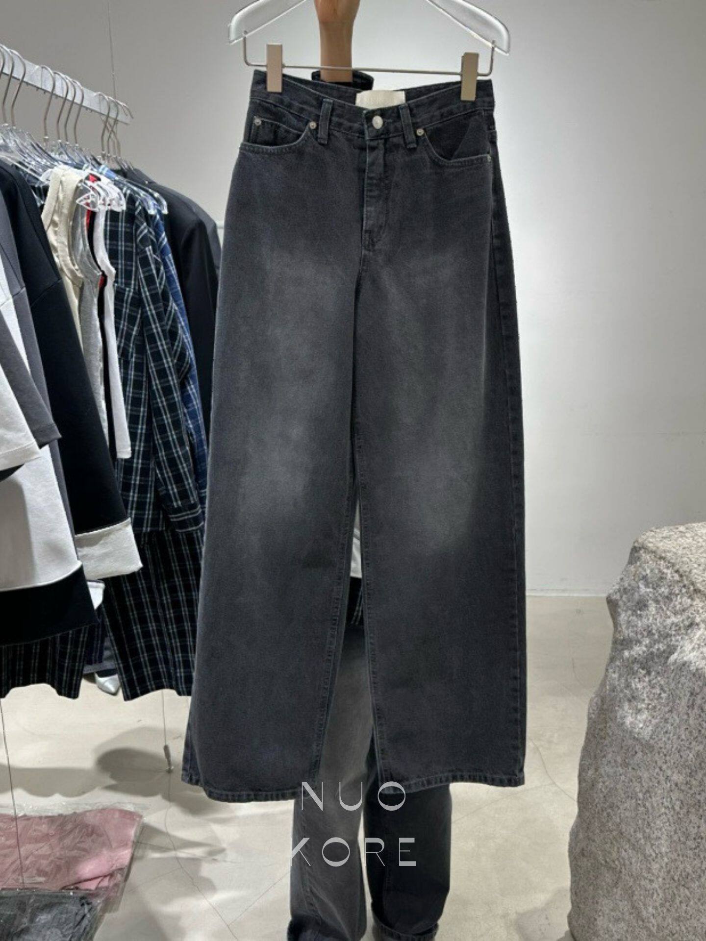现货~NEROLI 36韩国正品小众设计师品牌2026春款高腰直筒牛仔裤女