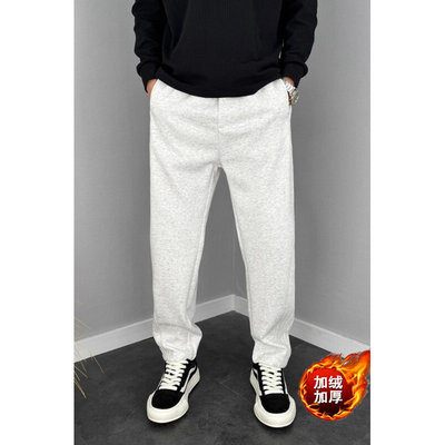 青少年灰色弯刀休闲裤