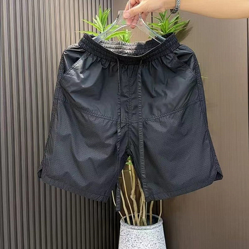 网红夏季新款透气休闲短裤男2024潮流简约薄款百搭宽松速干五分裤