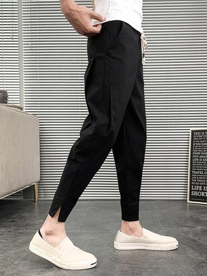 潮牌韩版修身休闲裤子男