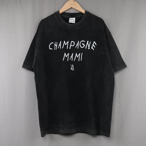 Drake短袖T恤公鸭Champagne Mami Papi粉丝说唱美式复古男女INS潮