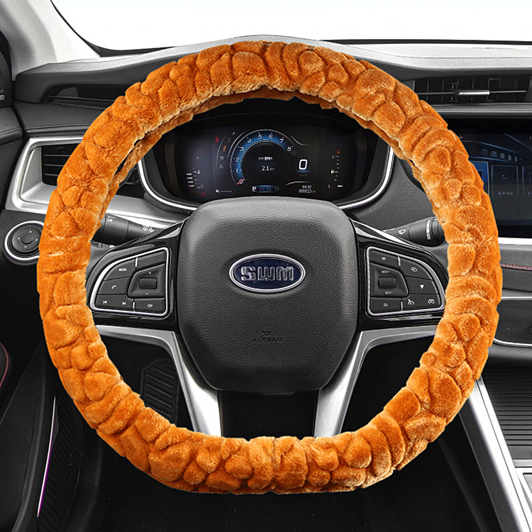 平底方向盘套D型形SWM斯威G01 G05斯威X3 X7冬季短毛绒汽车把套棉