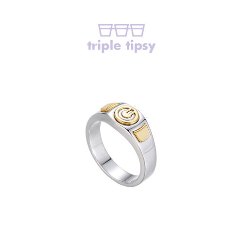 tripletipsy空白键拼色戒指