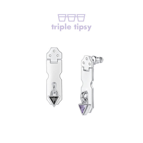 tripletipsy金属锁扣耳环高级感