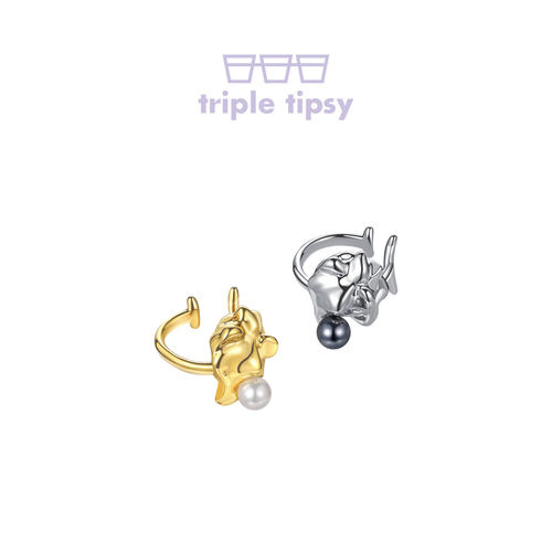 tripletipsy付思超同款珍珠耳夹