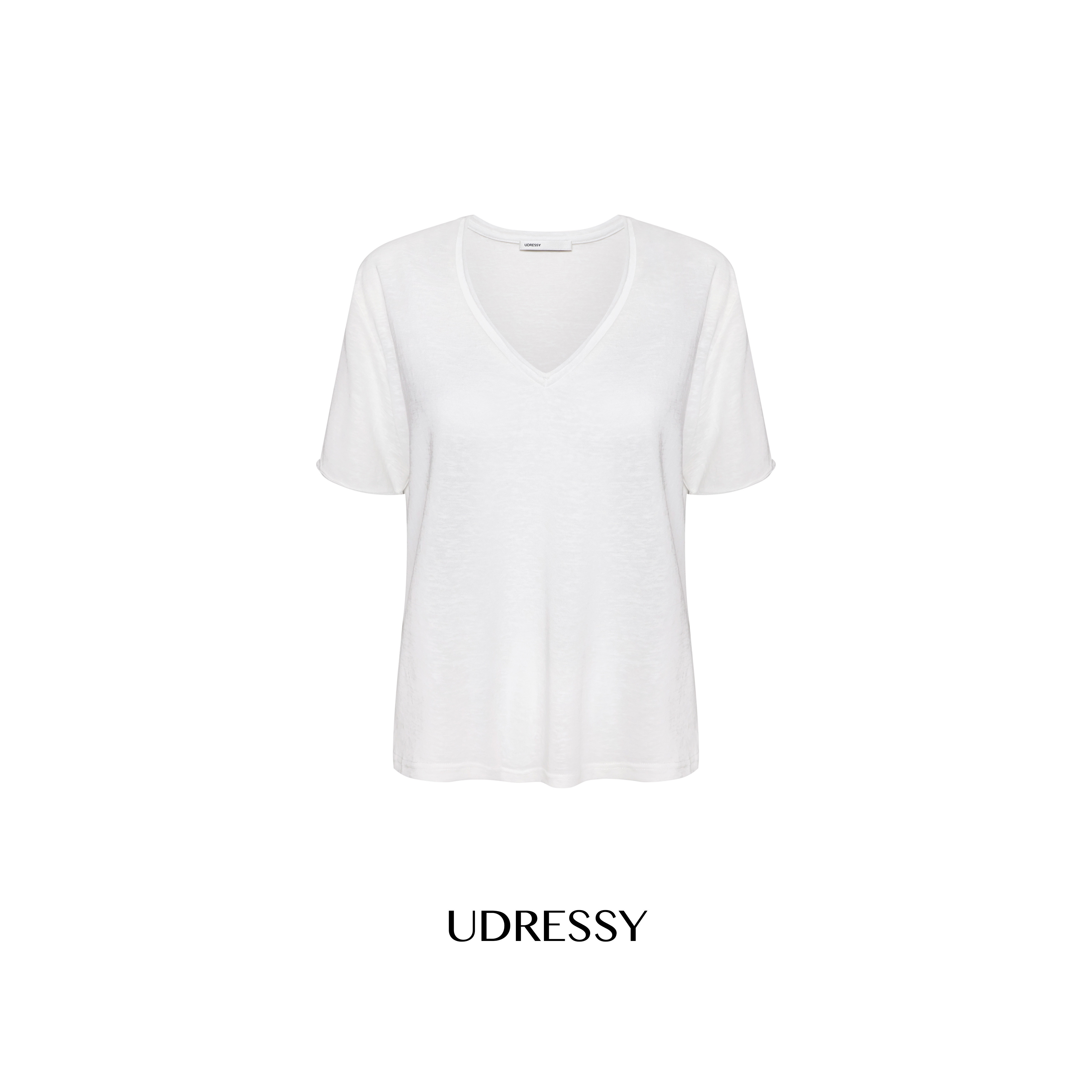 thumbnail for UDRESSY “天丝竹节棉遛弯t”自制春夏松弛感卷边短袖