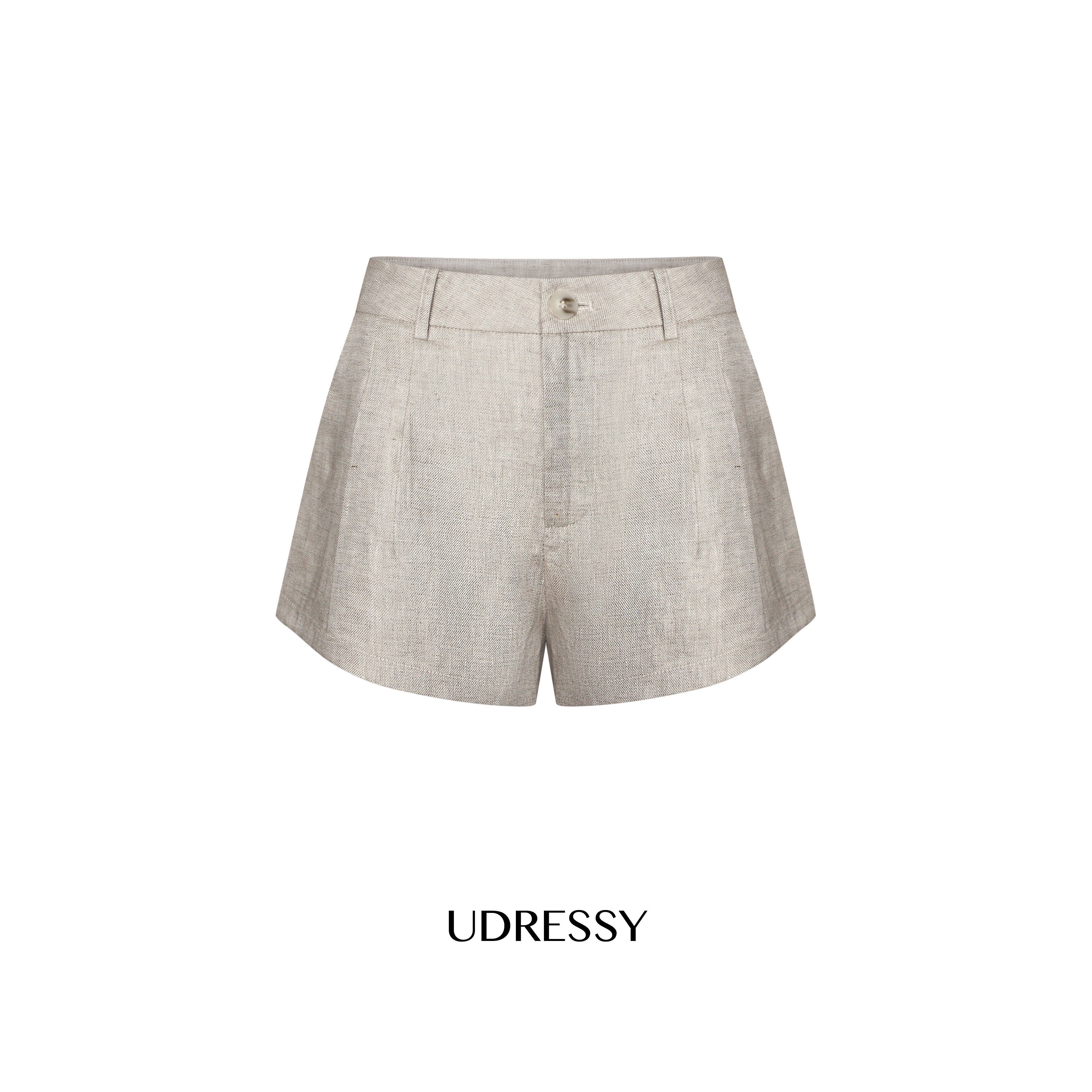 thumbnail for UDRESSY 自制春夏松弛感亚麻棉百搭短裤