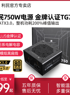 利民电源TG750W/650W/850W/1000W/PCIE 5.0/ATX3.0金牌全模组电源