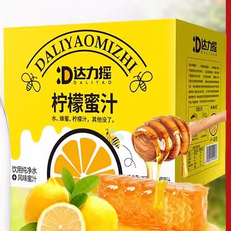 【礼品装整箱15瓶】达力摇435g柠檬蜜汁无添加蜂蜜水百香果汁饮料-封面