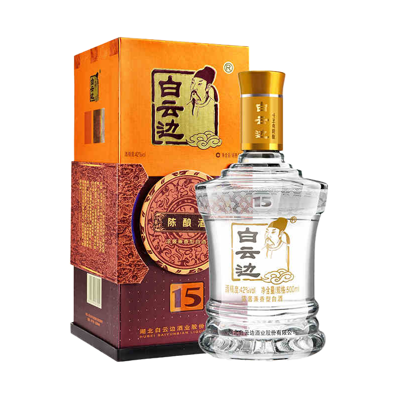 42度白云边15年陈酿固态法白酒 浓酱兼香型 500ml/瓶