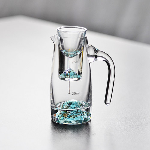 蓝山水晶玻璃酒杯套装刻度
