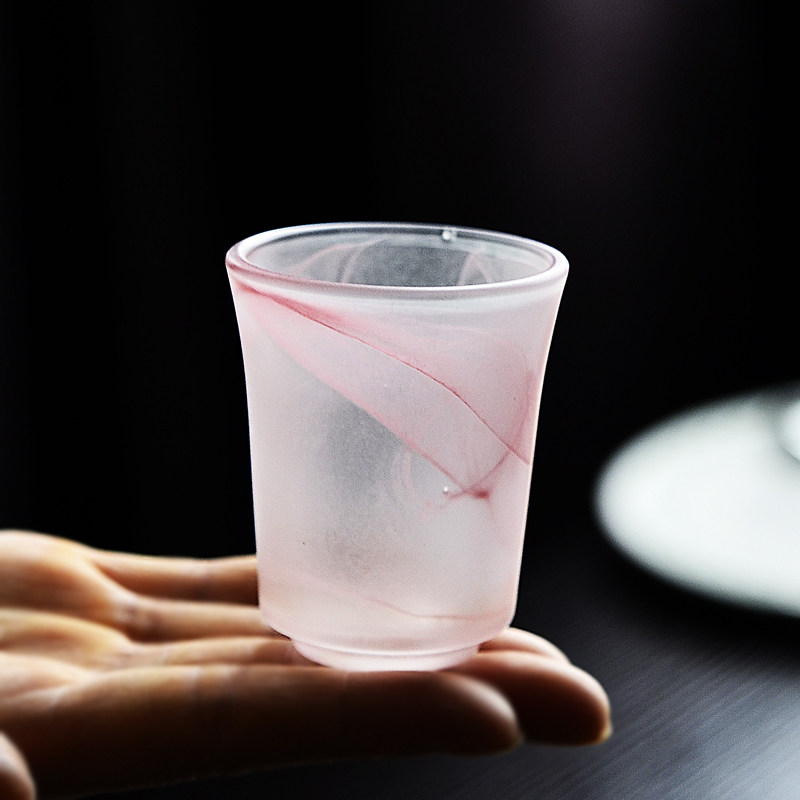 水墨琉璃茶杯白酒杯玻璃复古彩色图片