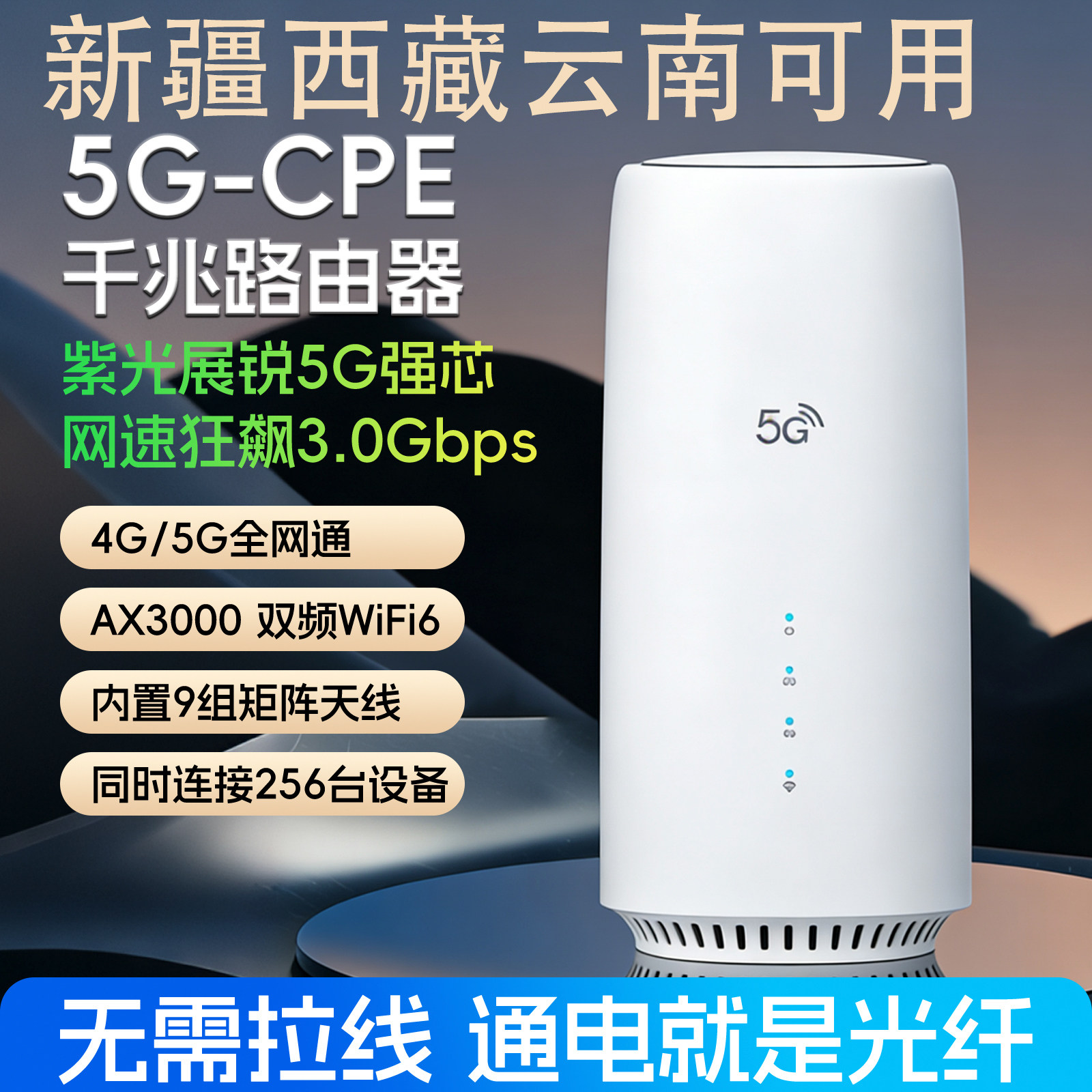 移动5G无线路由器新疆西藏云南可用随身wifi6插卡千兆双频wifl6纯流量全网通企业家商用户外直播宽带2026新款