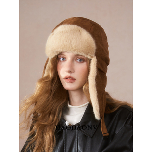 JIAOJIAONV正品雷锋帽鹿皮绒加厚毛绒帽子户外骑行护耳防寒飞行帽