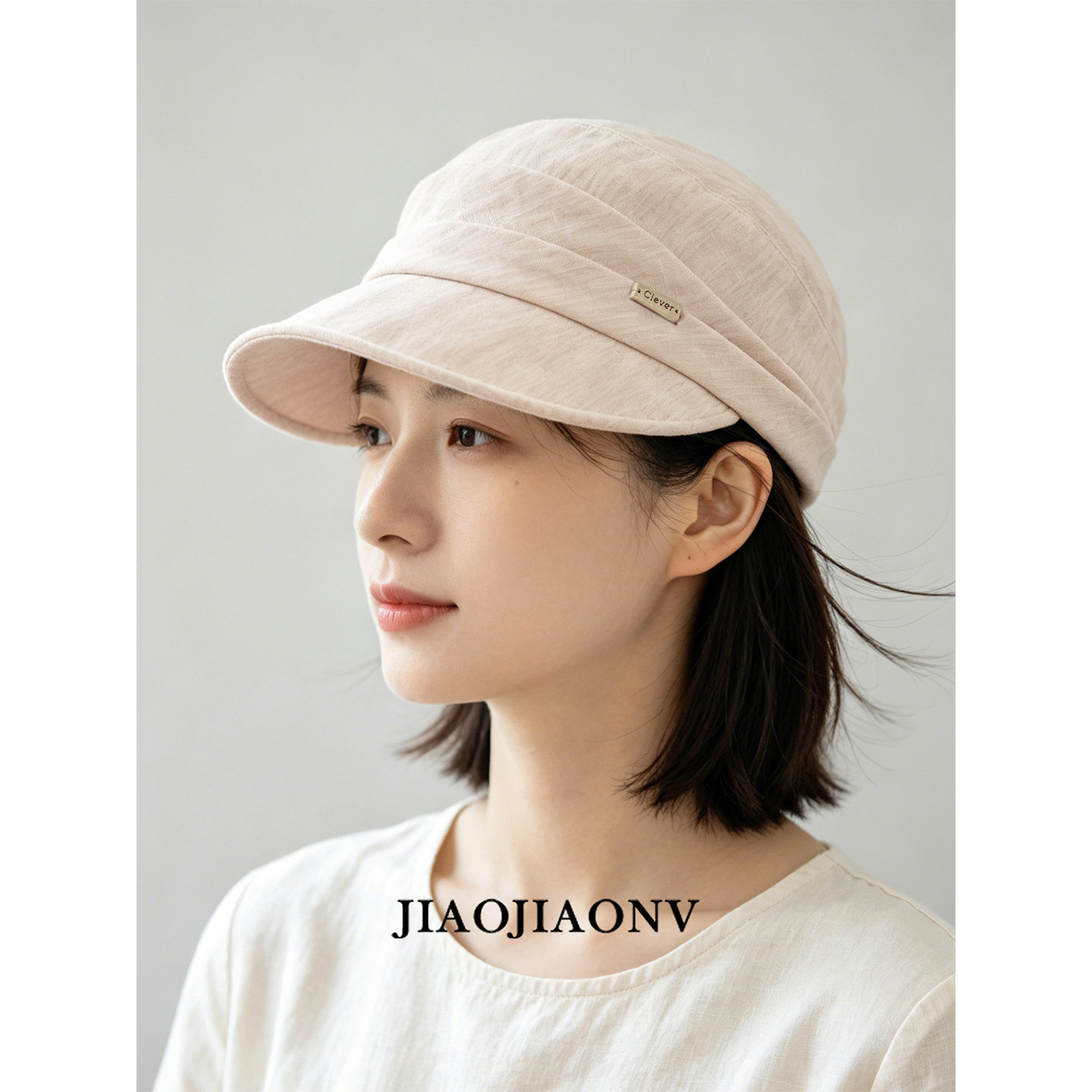 文艺简约百搭报童帽女日系复古春夏休闲薄款鸭舌帽宽檐显脸小帽子