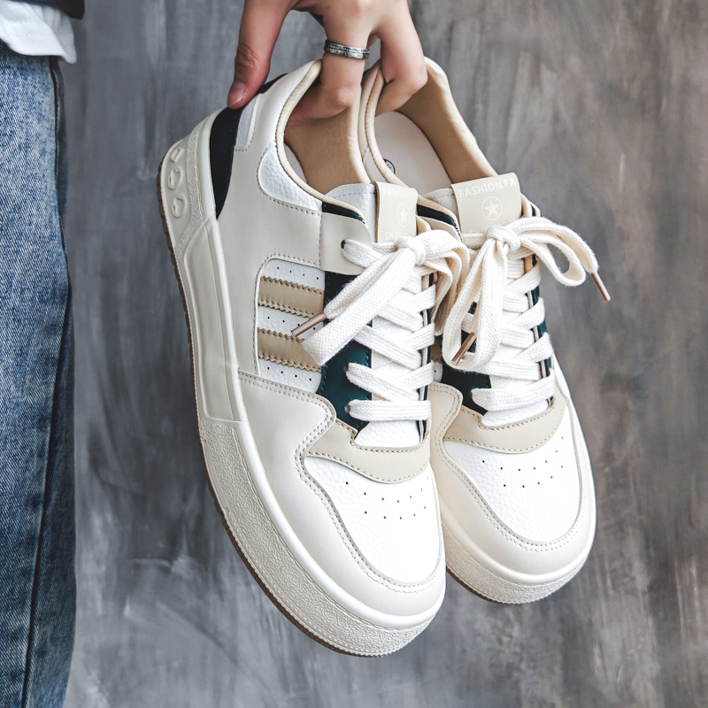 古雀文艺轻复古男鞋潮流休闲板鞋子条纹个性学院风男士运动鞋子