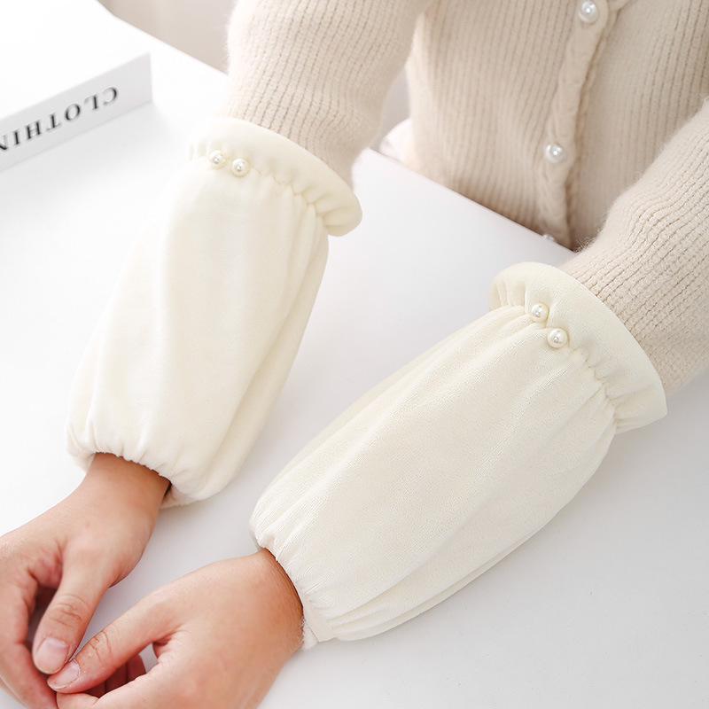 秋冬毛绒珍珠保暖女款干活上班