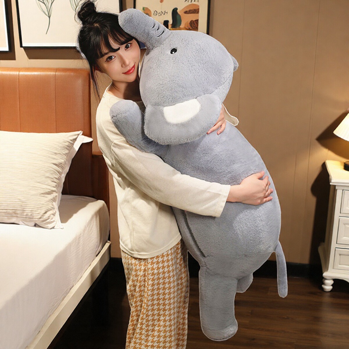 超大号趴趴大象抱睡玩偶可拆洗