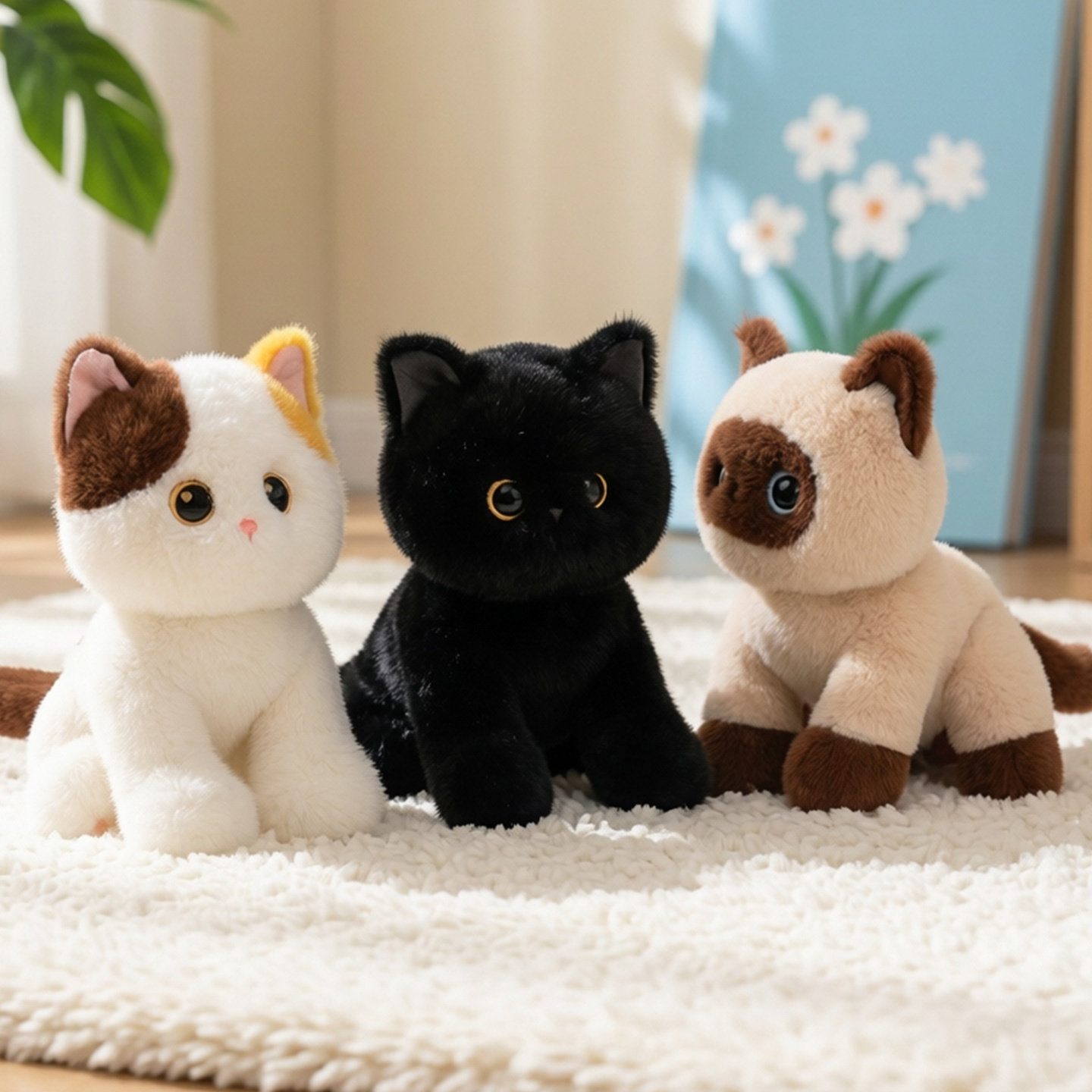 可爱小猫咪毛绒玩具玩偶公仔儿童生日礼物纪念品装饰摆件安抚女孩