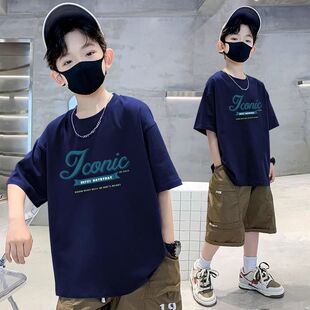 儿童纯棉短袖夏季童装男童国潮体恤帅气男孩韩版上衣宝宝宽松T恤