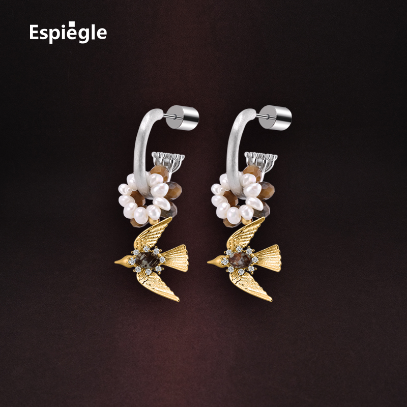 Espiegle辉夜自由体操系列hoku编珠飞鸟耳环