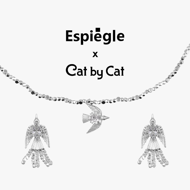 Espiegle【新品】三文鱼与白天的眼睛系列dove飞鸟耳钉/项链