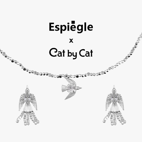 Espiegle【新品】三文鱼与白天的眼睛系列dove飞鸟耳钉/项链