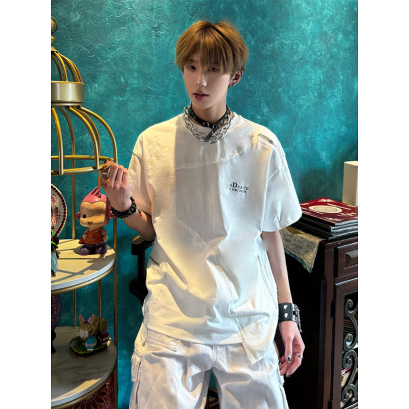 美式不规则结构短袖男夏季