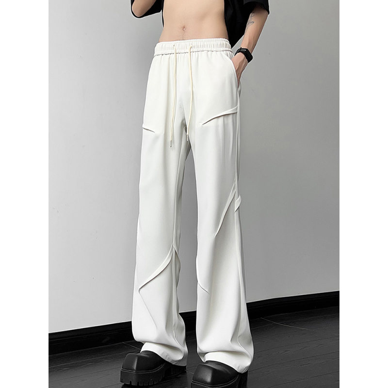 米白色垂感西装裤男夏季