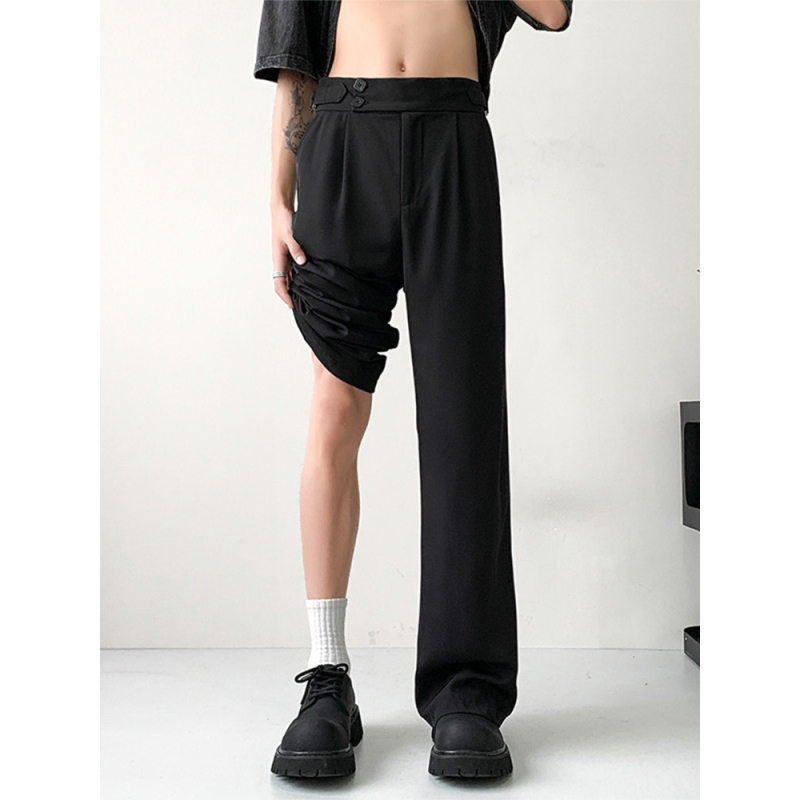 Vintage门襟侧边扣西装裤