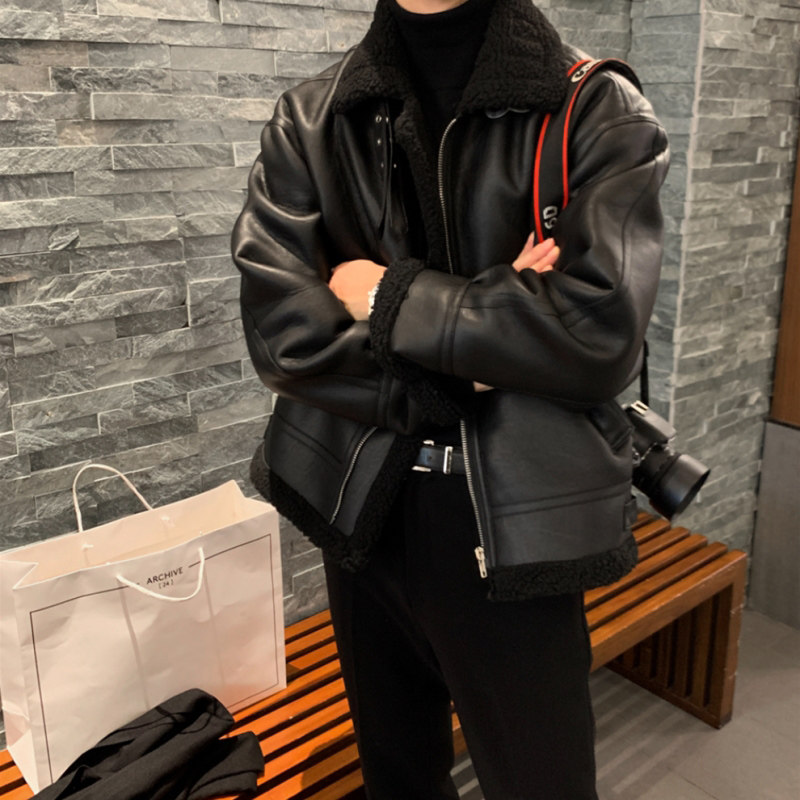 布客行  韩版设计感羊羔毛加厚棉服男2023秋季新品高级感机车外套,男装,秀禾服,淘宝优惠券,粉丝福利购,淘宝优惠卷