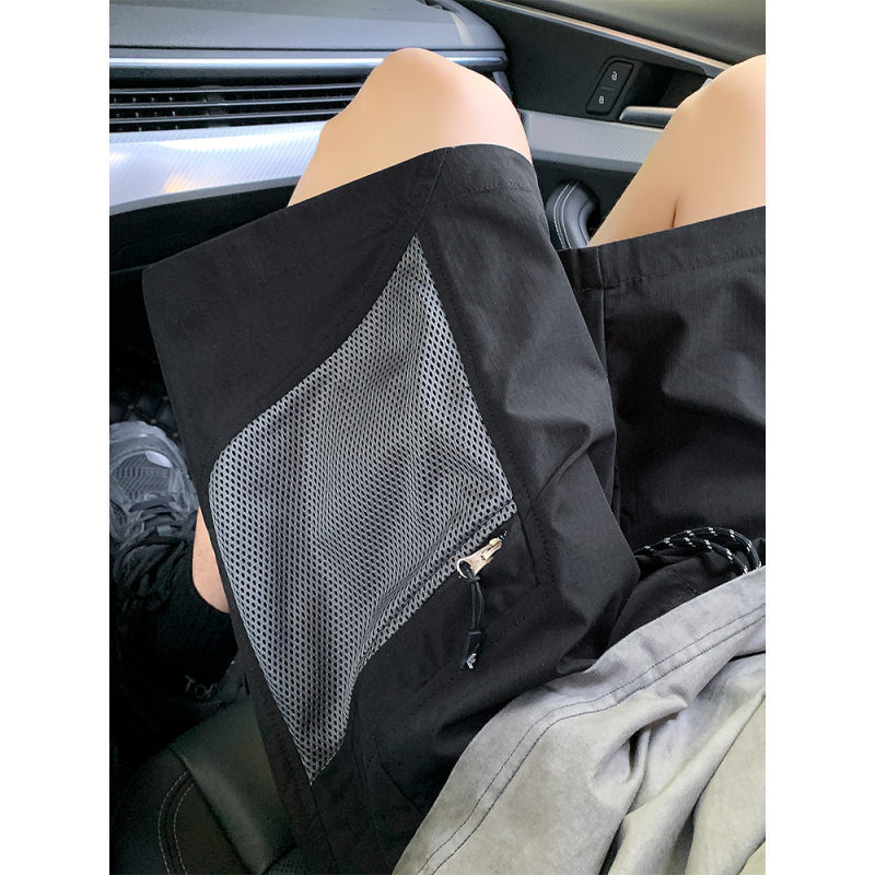 qwer夏季薄款网格工装短裤