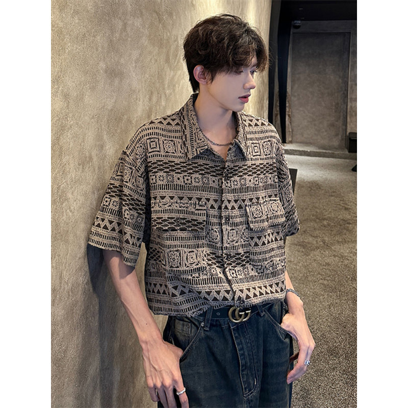 古着感cleanfit夏季短袖衬衫