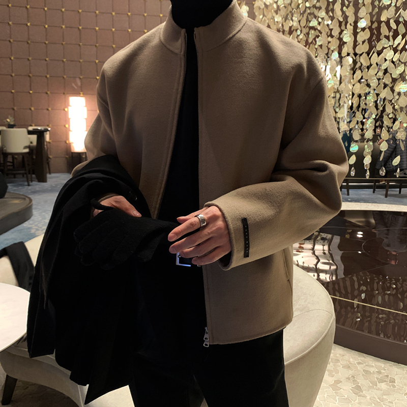 小香风轻奢高级感毛呢外套男