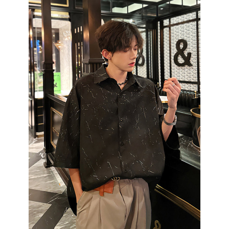 满天星空冰丝凉感短袖衬衫