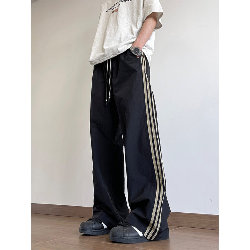 f2ocus条纹网孔状休闲裤男