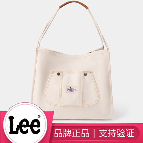 Lee 牛仔帆布托特包腋下包单肩手提通勤包女大学生上课包帆布包