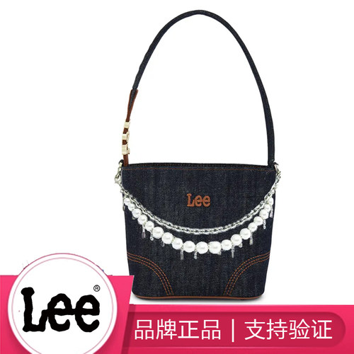 正品Lee新款牛仔帆布水桶包托特包女单肩手提腋下通勤包