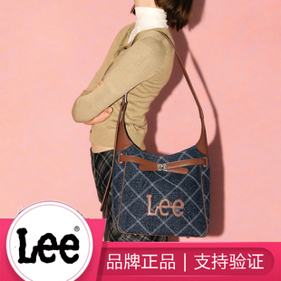 Lee可爱少女风牛仔帆布托特包大学生上课通勤包单肩斜挎包