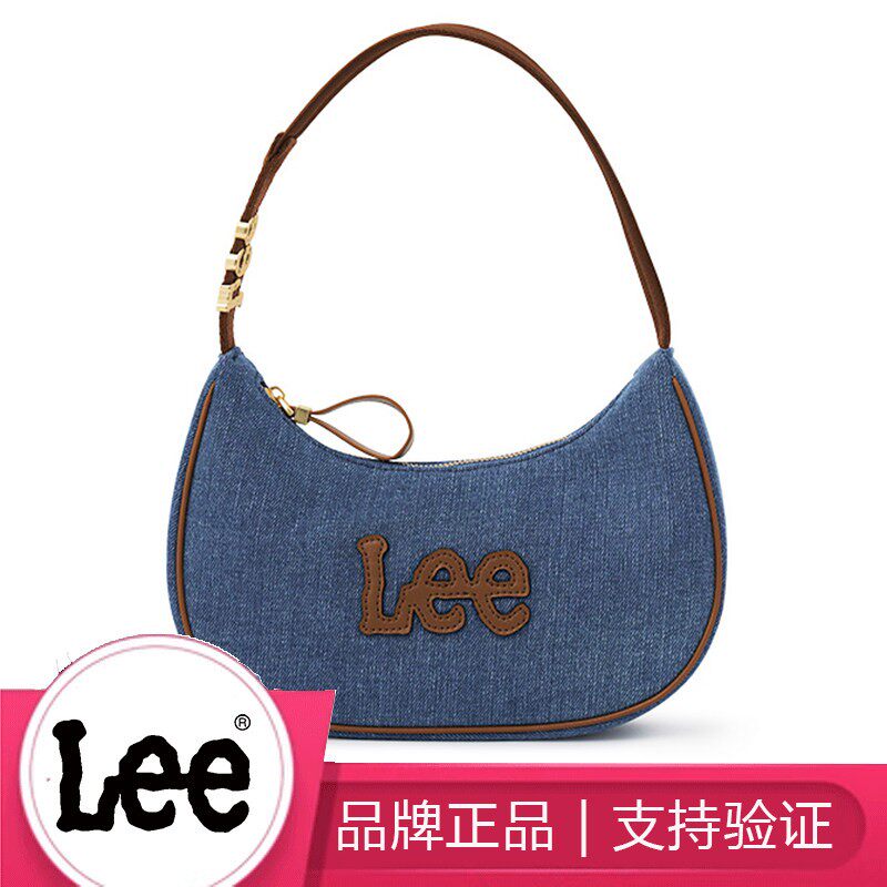 Lee 女新款牛仔帆布腋下包单肩手提法棍月牙包新月通勤包图片