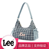 Lee秋冬牛仔帆布云吞包大容量单肩背包通勤上课包托特包