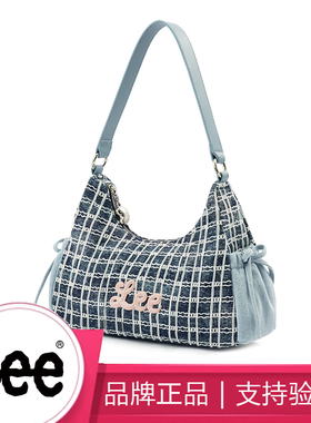 Lee秋冬牛仔帆布云吞包大容量单肩背包通勤上课包托特包