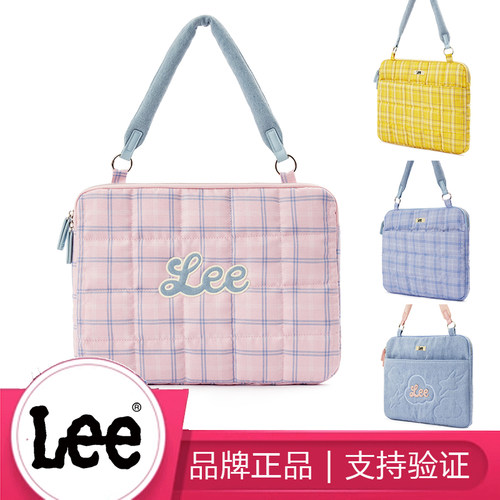 Lee女时尚电脑包单肩手提包云朵包防摔防震15寸格子笔记本包