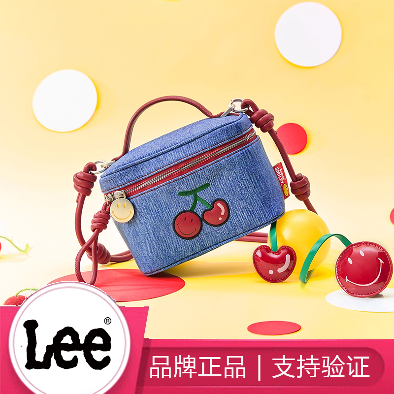 Lee女牛仔帆布方盒包可爱斜挎迷你小包生日节日礼物礼盒