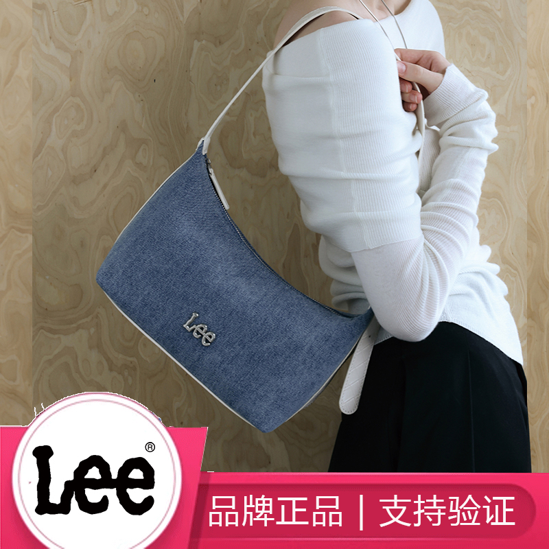 Lee 女牛仔帆布腋下包单肩手提月牙包新月通勤包饺子包