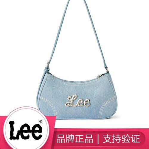 Lee 女新款牛仔帆布腋下包几何包单肩手提法棍月牙包新月通勤包