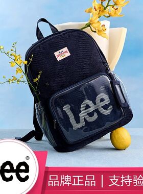 Lee牛仔帆布双肩包二次元动漫痛包初中高中学生吃谷人书包通勤包
