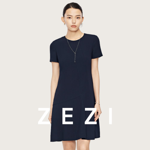 zezi进口三醋连衣裙夏季新款裙子