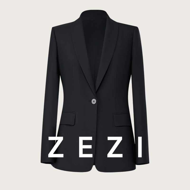 zezi精纺美利奴羊毛青果领商务西装女装时尚通勤休闲西服抗皱挺括 女装/女士精品 西装 原图主图